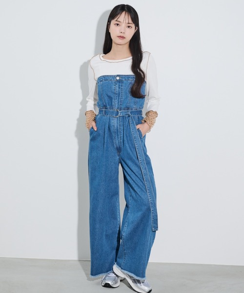 paravion(パラビオン)の「2WAYデニムベアオールインワン(サロペット/オーバーオール・レディース・ネイビー/ブラック・FREE)」の18枚目の写真