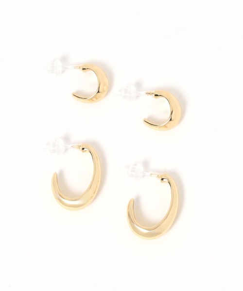 LAKOLE（ラコレ）の「プチフープ樹脂ポストピアス4点セット2 / 114039（ピアス（両耳用）・レディース・その他2/その他1・FREE）」の2枚目の写真