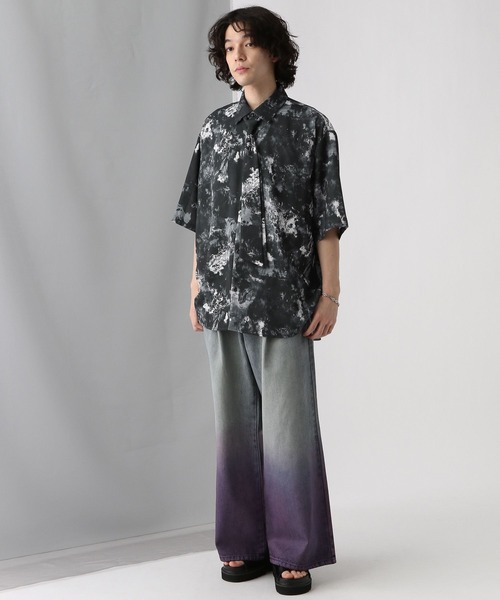 HARE（ハレ）の「BLURプリントボウタイシャツ(HARE)（シャツ/ブラウス・メンズ・ブラック/グレー/ブルー・SMALL/MEDIUM）」の22枚目の写真