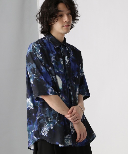 HARE（ハレ）の「BLURプリントボウタイシャツ(HARE)（シャツ/ブラウス・メンズ・ブラック/グレー/ブルー・SMALL/MEDIUM）」の17枚目の写真