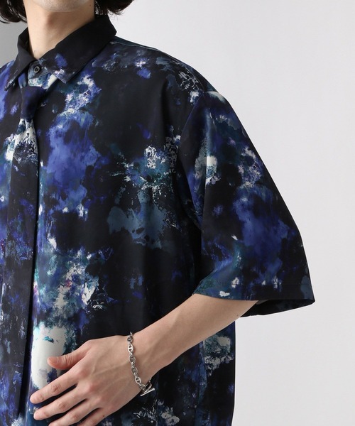 HARE（ハレ）の「BLURプリントボウタイシャツ(HARE)（シャツ/ブラウス・メンズ・ブラック/グレー/ブルー・SMALL/MEDIUM）」の12枚目の写真