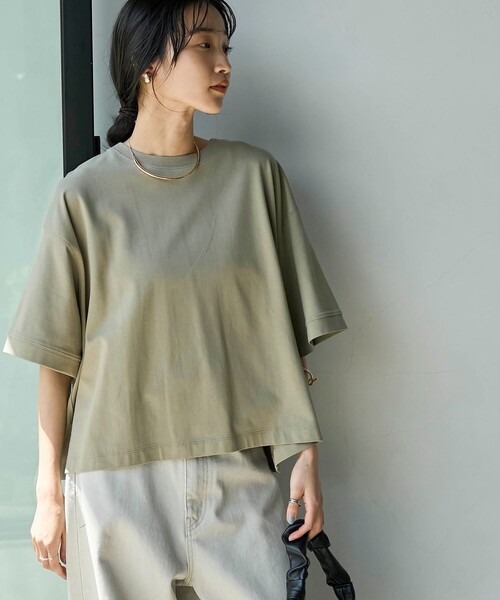 coen(コーエン)の「アカラコットンバックタックTシャツ(Tシャツ/カットソー・レディース・ダークグレー/オフホワイト/オリーブ/ネイビー・M/L)」の15枚目の写真