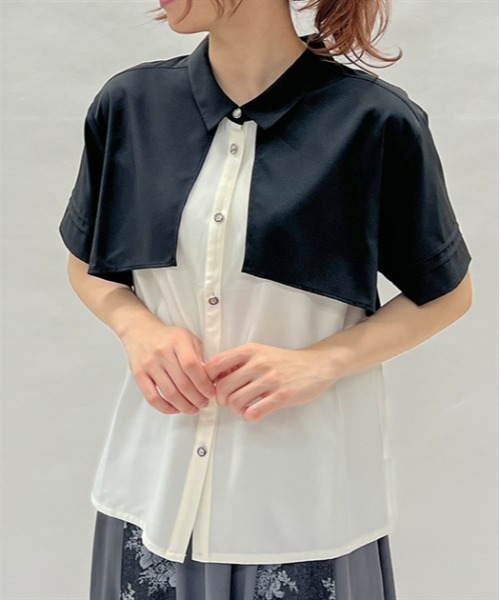 日本未入荷 セール】バイカラーフラシシャツ（シャツ/ブラウス）｜axes トップス