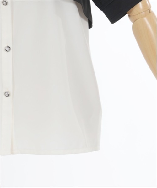 axes femme(アクシーズファム)の「バイカラーフラシシャツ(シャツ/ブラウス・レディース・ブラック/ブルーグリーン/グレー・FREE)」の20枚目の写真