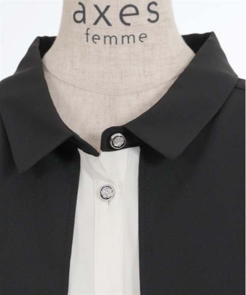 axes femme(アクシーズファム)の「バイカラーフラシシャツ(シャツ/ブラウス・レディース・ブラック/ブルーグリーン/グレー・FREE)」の21枚目の写真