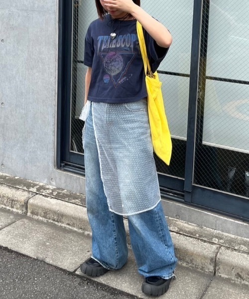 nemne store(ネンネストア)の「レースレイヤードラップスカート(スカート・レディース・オフホワイト/ブラック・フリー)」の5枚目の写真