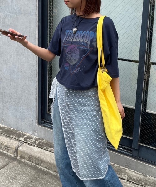 nemne store(ネンネストア)の「レースレイヤードラップスカート(スカート・レディース・オフホワイト/ブラック・フリー)」の4枚目の写真