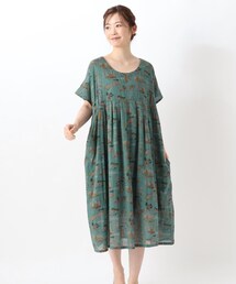 リゾート エレファント柄ワンピース