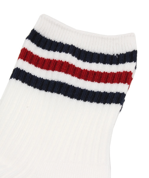 WEGO（ウィゴー）の「WEGO/3ラインソックス（ソックス/靴下・レディース・トリコロール/ブラック/ホワイト・FREE）」の4枚目の写真