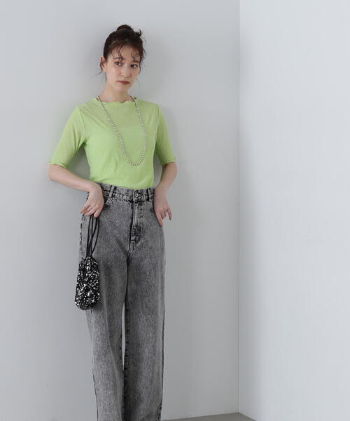 N.（N. Natural Beauty Basic）（エヌエヌナチュラルビューティーベーシック）の「◆ボートネックシュリンクカットソー（Tシャツ/カットソー・レディース・クリーム/ブラック/ライトグリーン・MEDIUM）」の16枚目の写真