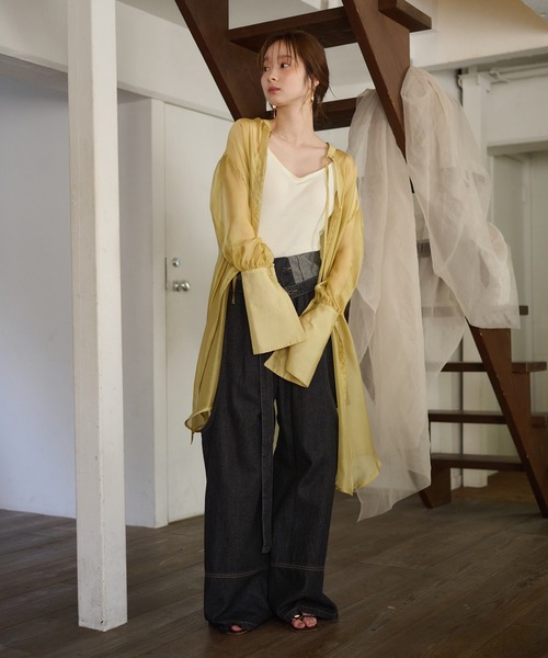 セール】cut out design wide denim / カットアウトデザイン