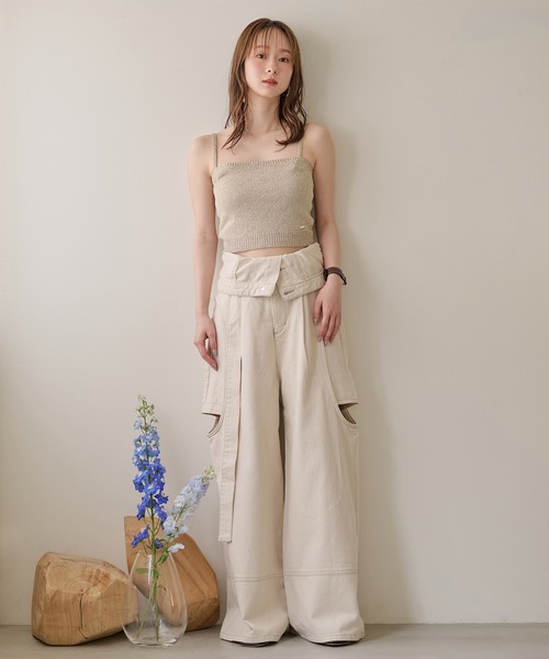 cut out design wide denim / カットアウトデザインワイドデニム