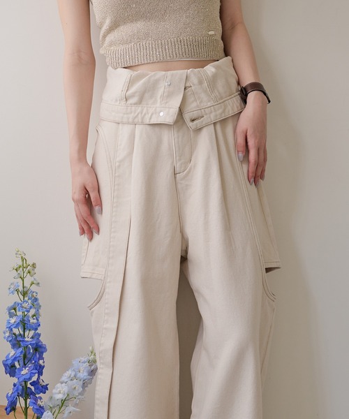 mideal（マイディール）の「cut out design wide denim / カット