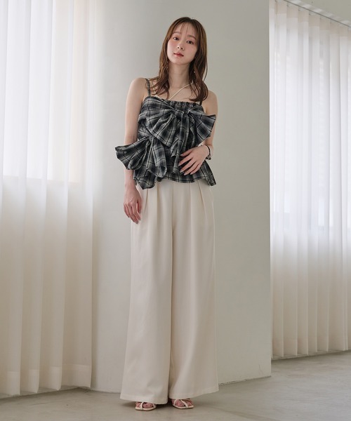 mideal カットアウトデザインワイドデニム cut out design wide denim ⁡ / カットアウトデザインワイド