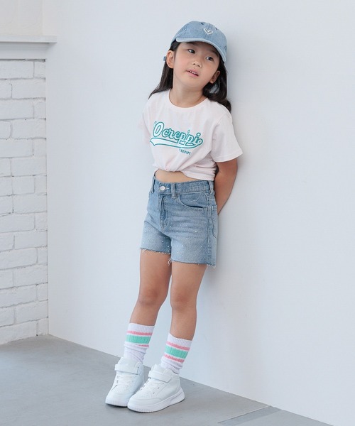 Reputation Studios ラインストーン デニム ショートパンツ 10C REPIPI】ラインストーンデニムショートパンツ（デニムパンツ