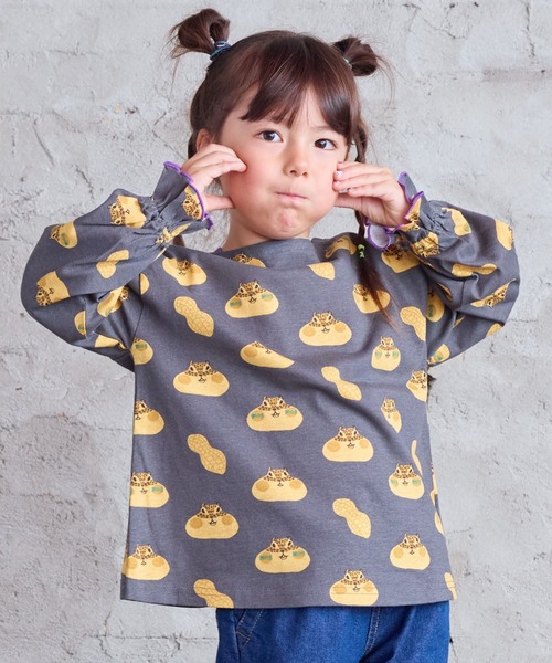 HOGAN RANCH WEAR（ホーガンランチウエア）の「ソウガラフレアスリーブカットソー（Tシャツ/カットソー・キッズ・チャコール/ピンク/オフホワイト・90/100/110/120/80/130/140/150）」の2枚目の写真