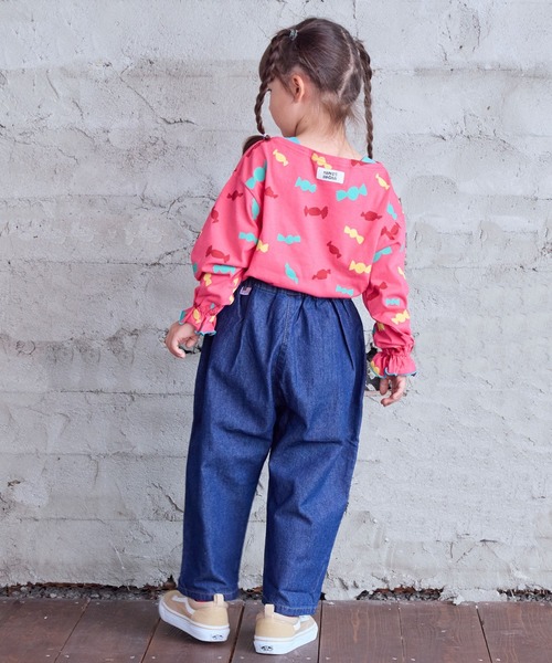 HOGAN RANCH WEAR（ホーガンランチウエア）の「ソウガラフレアスリーブカットソー（Tシャツ/カットソー・キッズ・チャコール/ピンク/オフホワイト・90/100/110/120/80/130/140/150）」の9枚目の写真