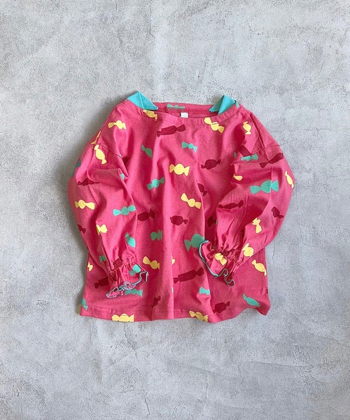 HOGAN RANCH WEAR（ホーガンランチウエア）の「ソウガラフレアスリーブカットソー（Tシャツ/カットソー・キッズ・チャコール/ピンク/オフホワイト・90/100/110/120/80/130/140/150）」の4枚目の写真