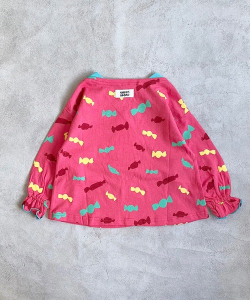 HOGAN RANCH WEAR（ホーガンランチウエア）の「ソウガラフレアスリーブカットソー（Tシャツ/カットソー・キッズ・チャコール/ピンク/オフホワイト・90/100/110/120/80/130/140/150）」の6枚目の写真