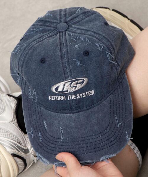 WEGO（ウィゴー）の「WEGO/ダメージロゴ刺繍キャップ（キャップ・レディース・ブラウン/ネイビー/ベージュ/ブラック・FREE）」の9枚目の写真