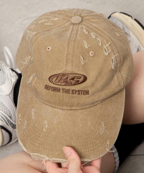 WEGO（ウィゴー）の「WEGO/ダメージロゴ刺繍キャップ（キャップ・レディース・ブラウン/ネイビー/ベージュ/ブラック・FREE）」の8枚目の写真