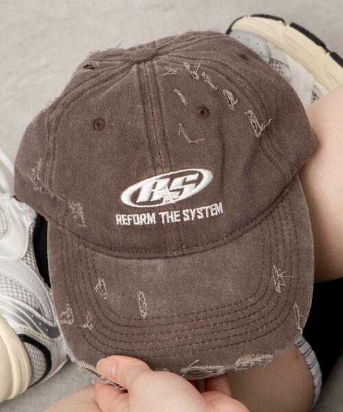 WEGO（ウィゴー）の「WEGO/ダメージロゴ刺繍キャップ（キャップ・レディース・ブラウン/ネイビー/ベージュ/ブラック・FREE）」の7枚目の写真