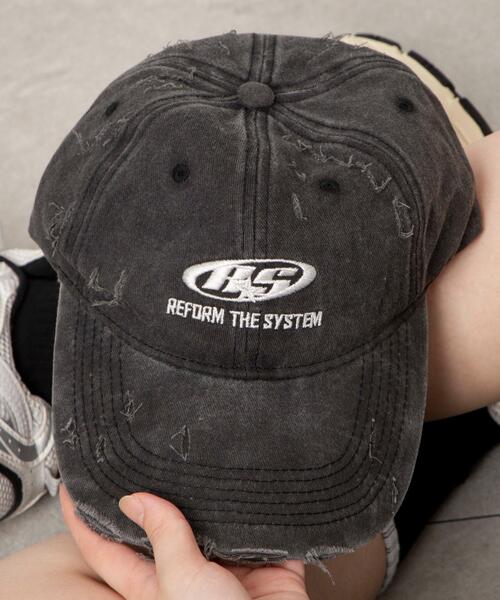 WEGO（ウィゴー）の「WEGO/ダメージロゴ刺繍キャップ（キャップ・レディース・ブラウン/ネイビー/ベージュ/ブラック・FREE）」の6枚目の写真