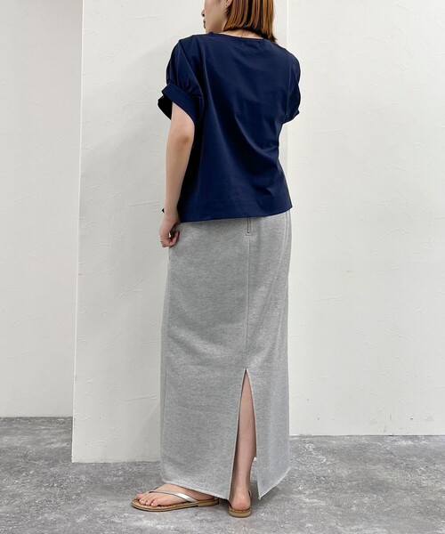 fredy emue（フレディエミュ）の「シルケット袖ギャザープルオーバーカットソー（Tシャツ/カットソー・レディース・チャコールグレー/グレイッシュブルー/ネイビー/オフホワイト・38）」の11枚目の写真