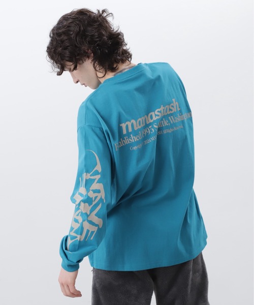 MANASTASH(マナスタッシュ)の「MANASTASH/マナスタッシュ/CiTee L/S TEE WAVE/シティーロングスリーブTシャツ ウェーブ(Tシャツ/カットソー・メンズ・ブラック/ターコイズブルー/ホワイト・XL/L/M/S)」の10枚目の写真
