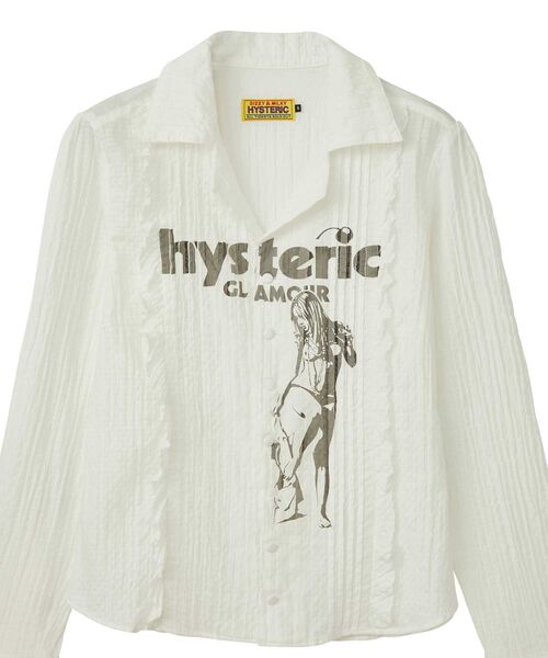 HYSTERIC GLAMOUR(ヒステリックグラマー)の「HYS CHERRY TIMES ピンタックシャツ(シャツ/ブラウス・レディース・ホワイト/ブラック・SMALL/MEDIUM)」の4枚目の写真