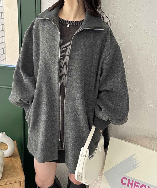 セール】配色リブ衿ミドルZIPコート（その他アウター）｜GeeRA（ジーラ