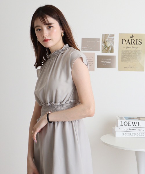 MARBLE WALTS(マーブルワルツ)の「MARBLE WALTZ ウエストシャーリングワンピース(ワンピース・レディース・グレイッシュベージュ/スモークピンク/モカ/ダークグリーン・M)」の10枚目の写真