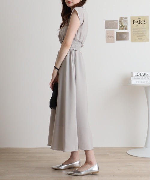 MARBLE WALTS(マーブルワルツ)の「MARBLE WALTZ ウエストシャーリングワンピース(ワンピース・レディース・グレイッシュベージュ/スモークピンク/モカ/ダークグリーン・M)」の14枚目の写真