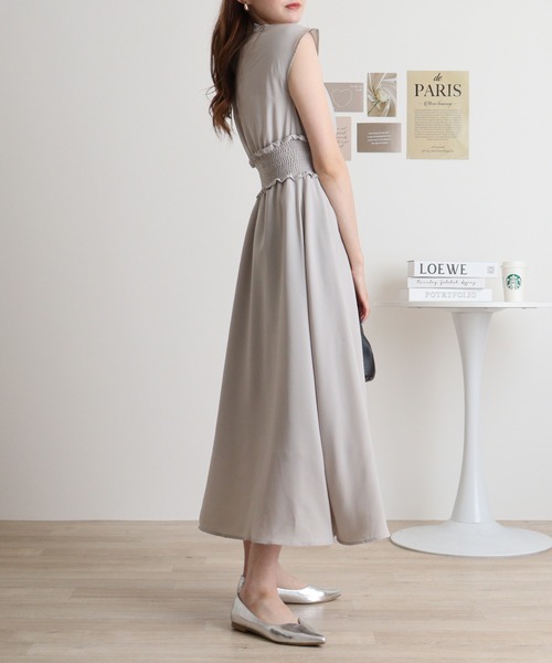 MARBLE WALTS(マーブルワルツ)の「MARBLE WALTZ ウエストシャーリングワンピース(ワンピース・レディース・グレイッシュベージュ/スモークピンク/モカ/ダークグリーン・M)」の12枚目の写真