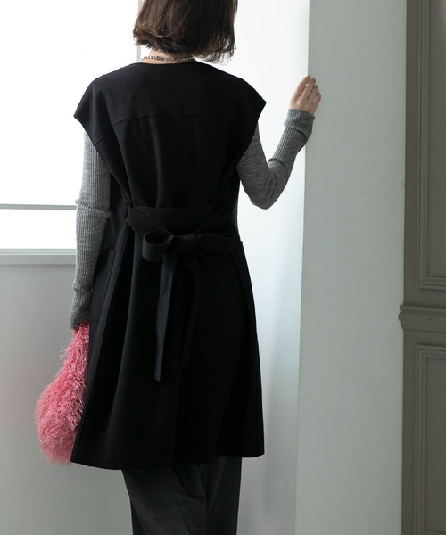 セール】ウールライクロングジレ【洗濯機洗い可】（ベスト）｜OPAQUE