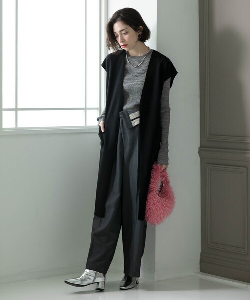 セール】ウールライクロングジレ【洗濯機洗い可】（ベスト）｜OPAQUE