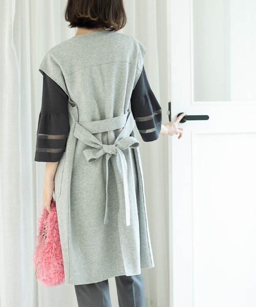 セール】ウールライクロングジレ【洗濯機洗い可】（ベスト）｜OPAQUE