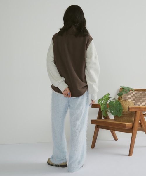 MERLOT（メルロー）の「バイカラーハーフジップフリースベスト（ベスト・レディース・ブラック/ブラウン・FREE）」の5枚目の写真