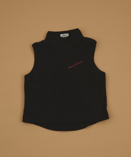 MERLOT（メルロー）の「バイカラーハーフジップフリースベスト（ベスト・レディース・ブラック/ブラウン・FREE）」の15枚目の写真