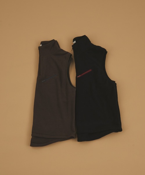 MERLOT（メルロー）の「バイカラーハーフジップフリースベスト（ベスト・レディース・ブラック/ブラウン・FREE）」の14枚目の写真