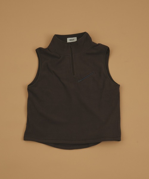 MERLOT（メルロー）の「バイカラーハーフジップフリースベスト（ベスト・レディース・ブラック/ブラウン・FREE）」の16枚目の写真