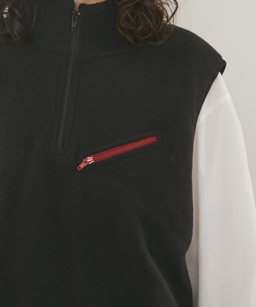 MERLOT（メルロー）の「バイカラーハーフジップフリースベスト（ベスト・レディース・ブラック/ブラウン・FREE）」の19枚目の写真