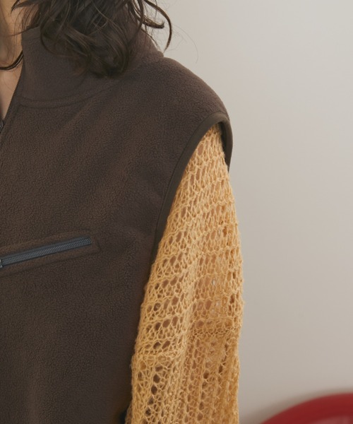 MERLOT（メルロー）の「バイカラーハーフジップフリースベスト（ベスト・レディース・ブラック/ブラウン・FREE）」の18枚目の写真