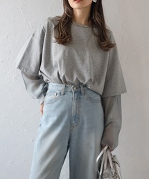 シアーレイヤード風ロングTシャツ