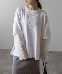 シアーレイヤード風ロングTシャツ