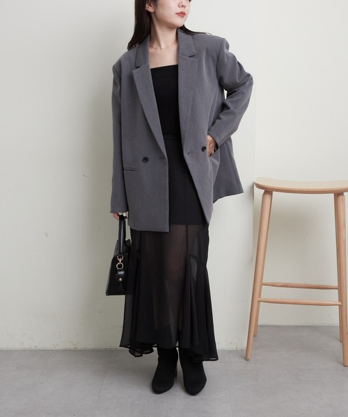 Chico（チコ）の「【WEB限定/REVIVAL】袖スリットオーバーサイズジャケット（テーラードジャケット・レディース・グレー/ブラウン系その他2/ブラック・FREE）」の15枚目の写真