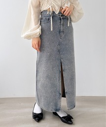 Heather | ラインストーンDenimロングスカート　145374(デニムスカート)
