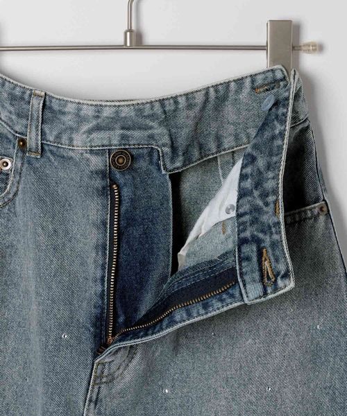 セール】ラインストーンDenimロングスカート 145374（デニム