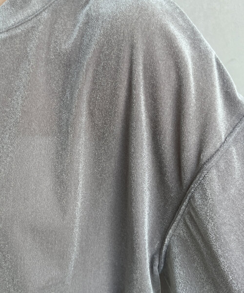DouDou(ドゥドゥ)の「シアーベロアワイドTEE(Tシャツ/カットソー・レディース・ブラック/アイボリー/グレイッシュベージュ・FREE)」の8枚目の写真