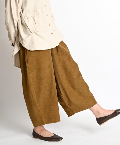 MARAI(マーライ)の「【MARAI】サルエルパンツ レディース ガウチョパンツ コーデュロイ(その他パンツ・レディース・ホワイト/ブラウン/ブラック/ブルー・FREE)」の1枚目の写真